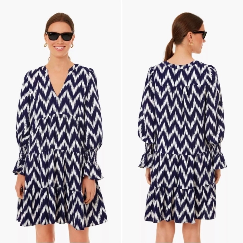 Tuckernuck Dress Pomander Place Navy Blue Ikat Kenzo Mini Dress New Size Large
